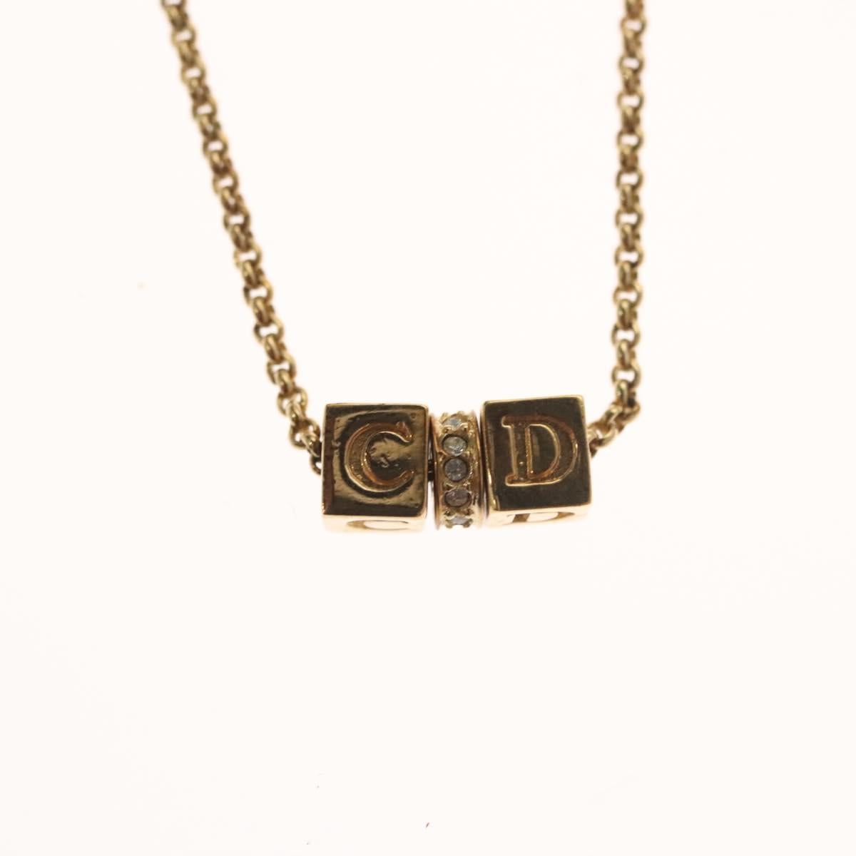 Christian Dior Necklace metal Gold Tone Auth 125890