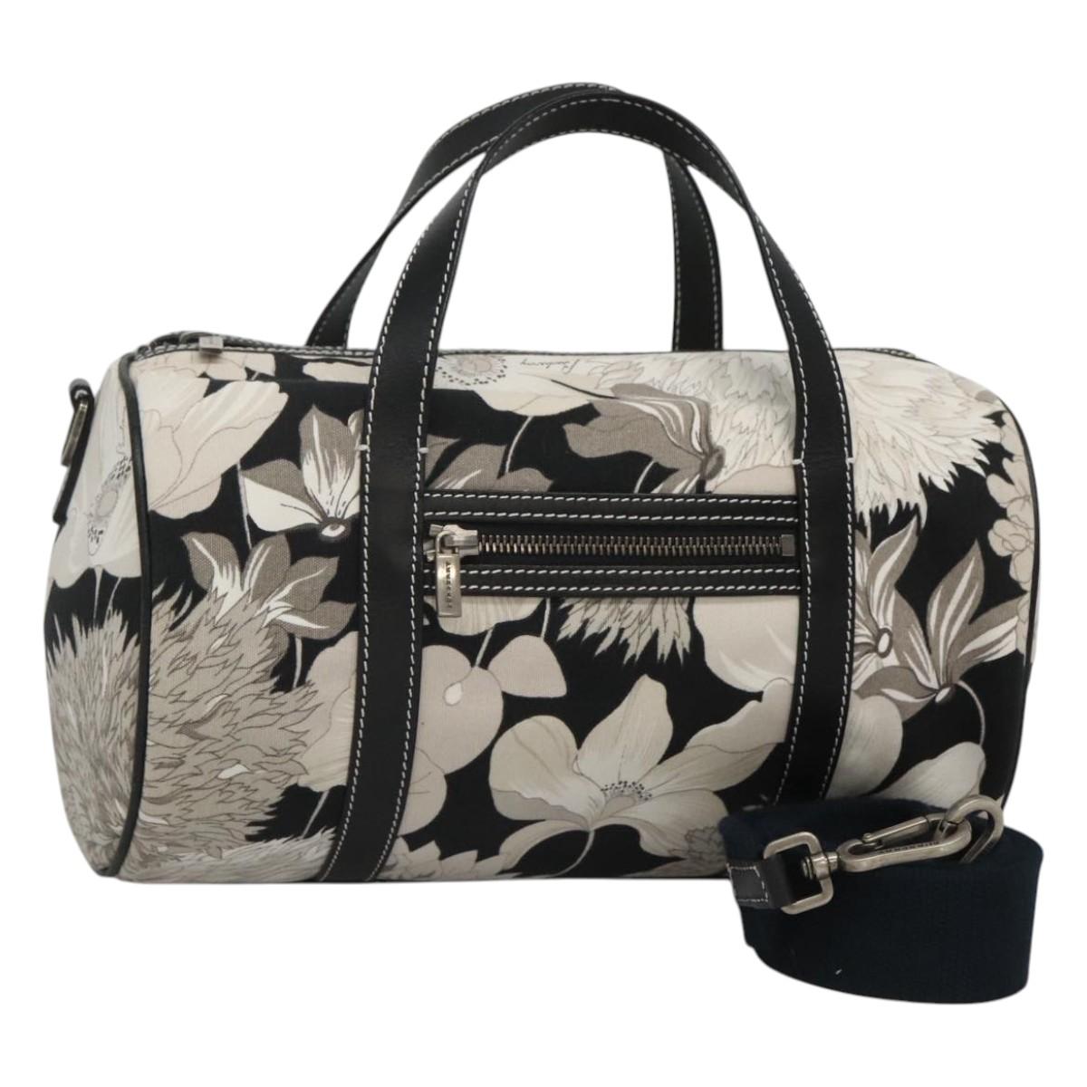 BURBERRY Hand Bag Canvas 2way Black Auth 125906