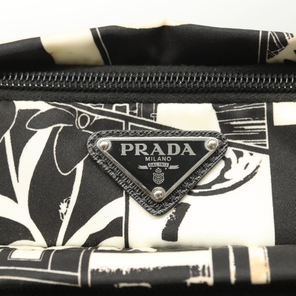 PRADA Shoulder Bag Nylon Black Silver Auth 125913