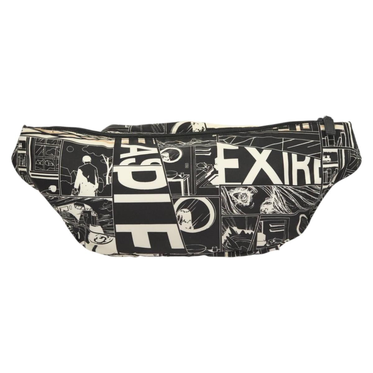 PRADA Shoulder Bag Nylon Black Silver Auth 125913