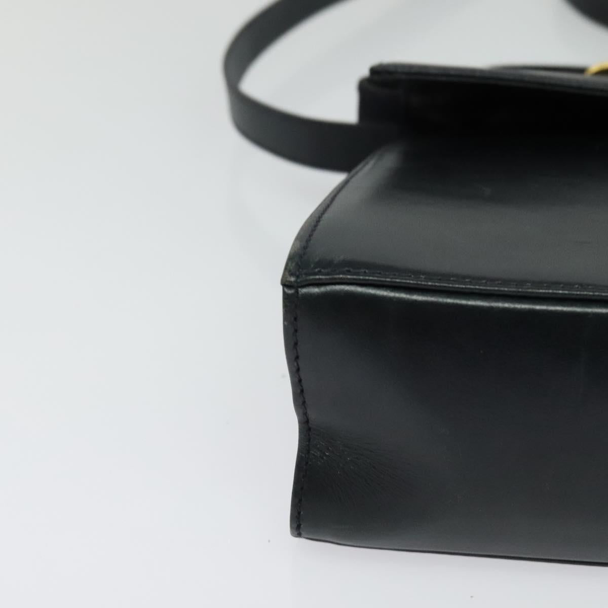 Salvatore Ferragamo Hand Bag Leather 2way Navy Gold Auth 125933