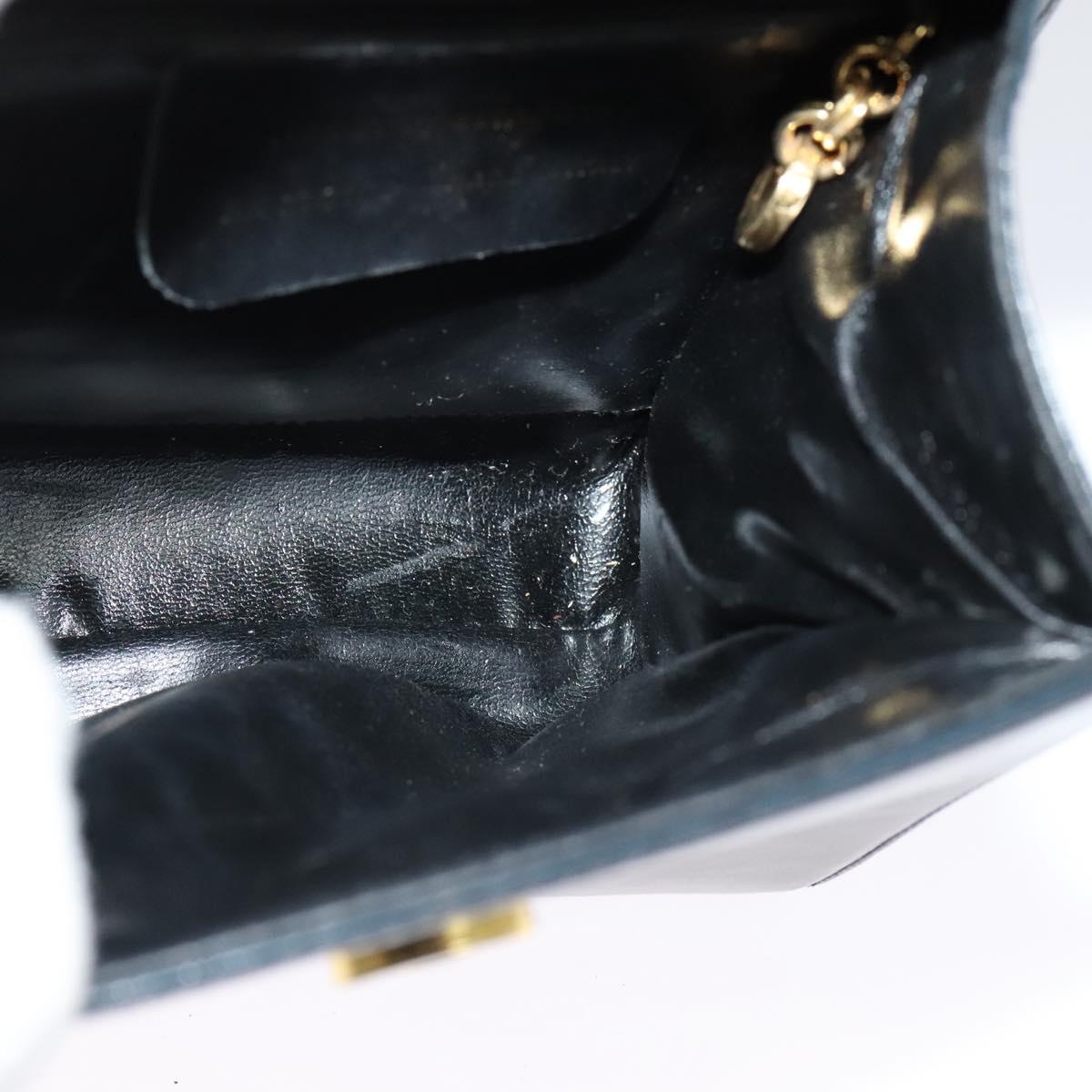 Salvatore Ferragamo Hand Bag Leather 2way Navy Gold Auth 125933