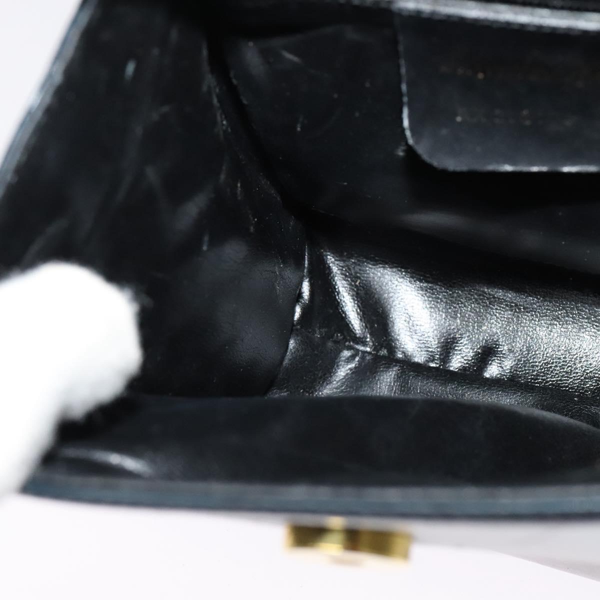 Salvatore Ferragamo Hand Bag Leather 2way Navy Gold Auth 125933