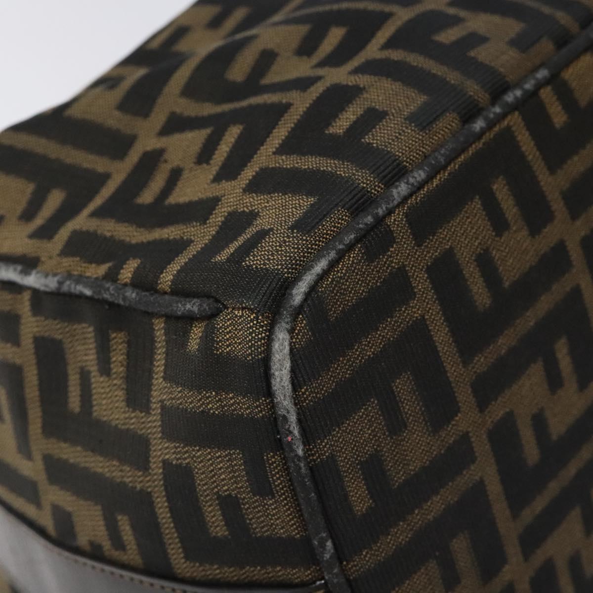 FENDI Zucca Canvas Vanity Pouch Black Brown Auth 125937