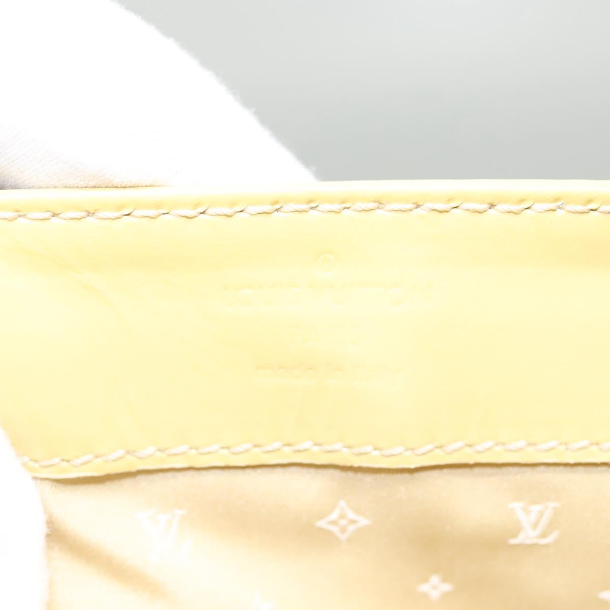 LOUIS VUITTON Vernis Cruise line Sac Picolour Hand Bag Beige M92547 Auth 125948