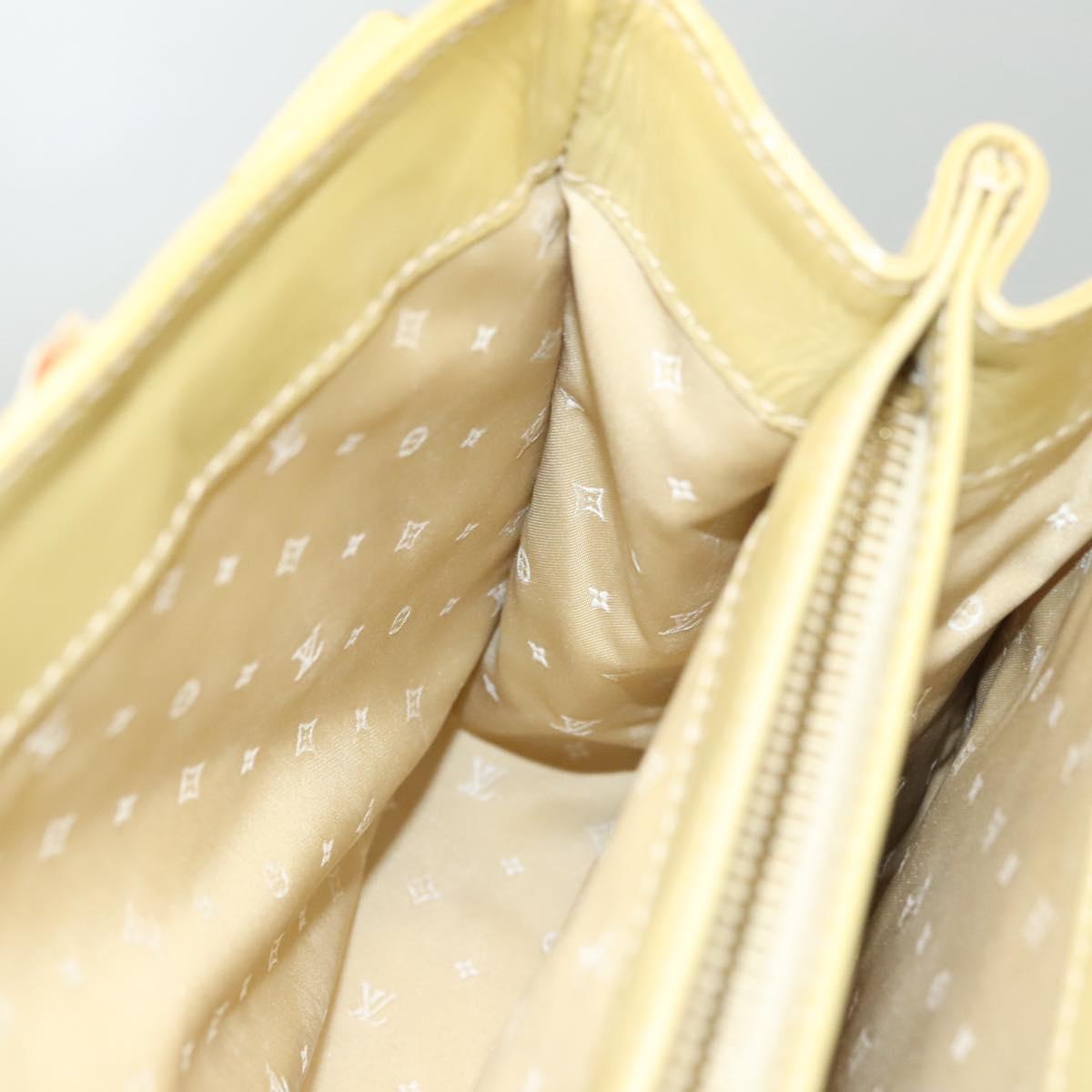 LOUIS VUITTON Vernis Cruise line Sac Picolour Hand Bag Beige M92547 Auth 125948