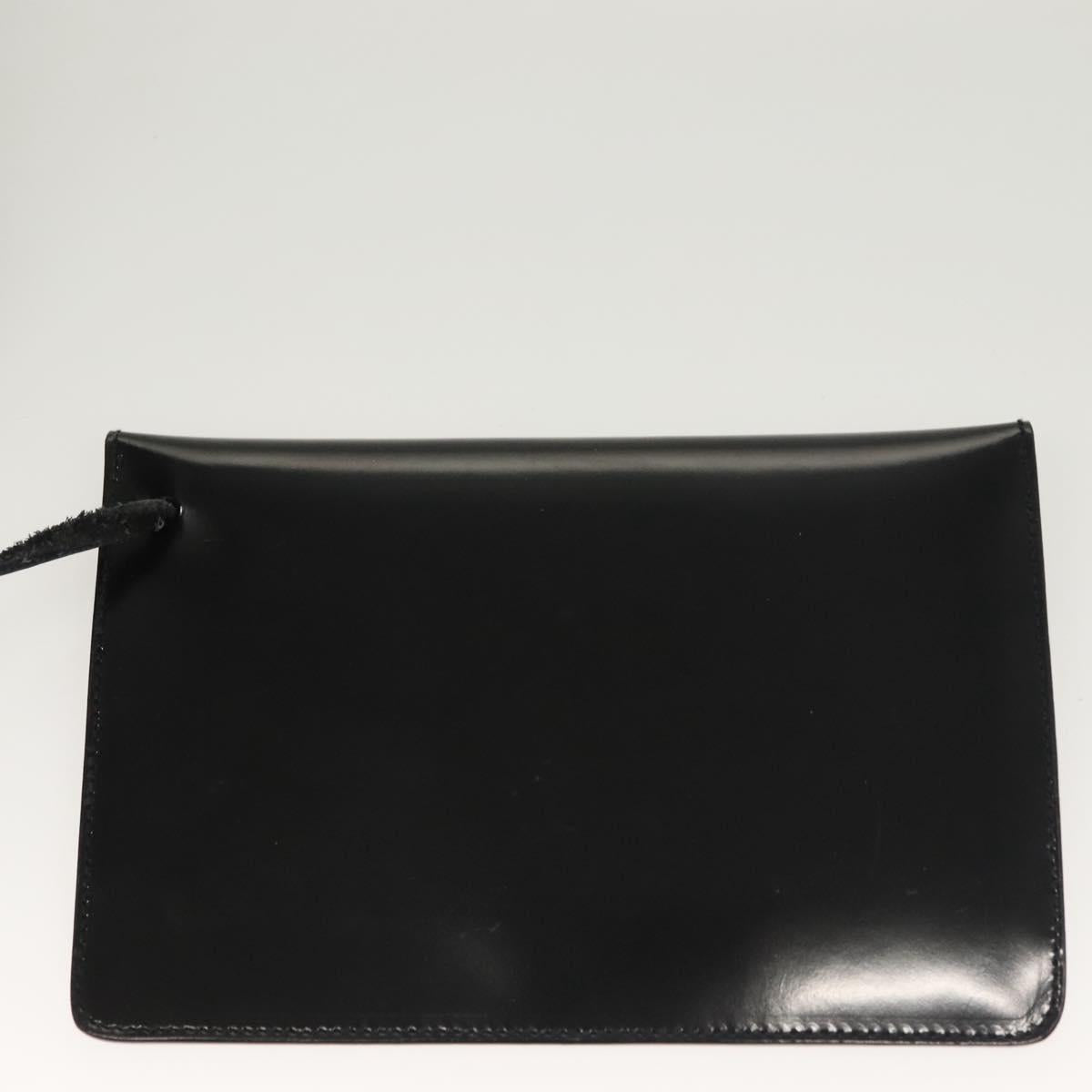 Salvatore Ferragamo Gancini Backpack Enamel Black Gold Auth 125955