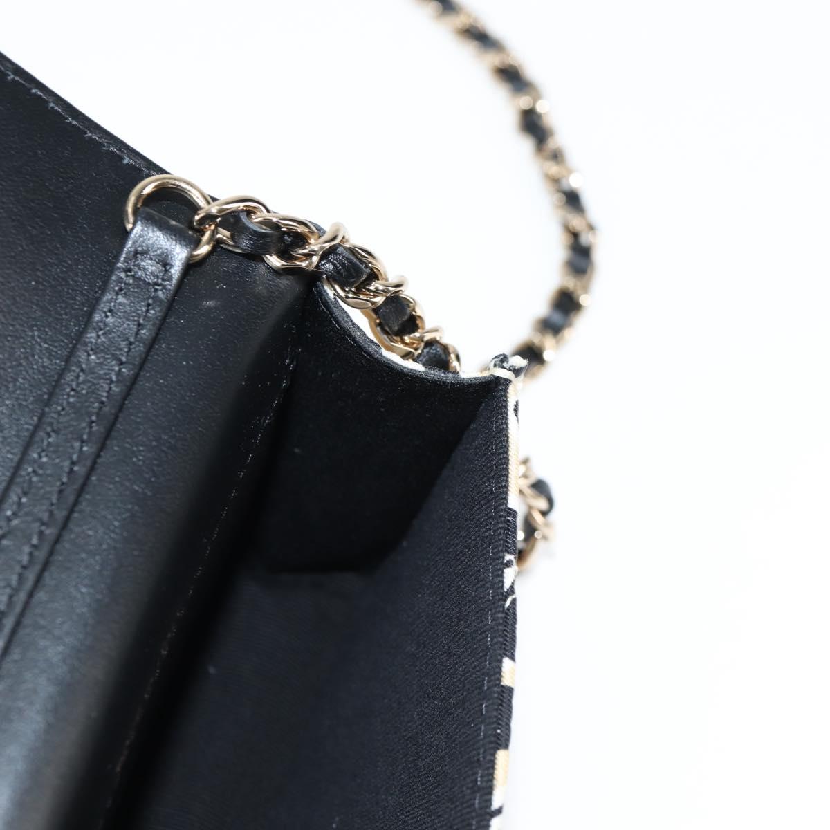 CHANEL Matelasse Checkered Flag Chain Shoulder Bag Nylon Beige CC Auth 125975M