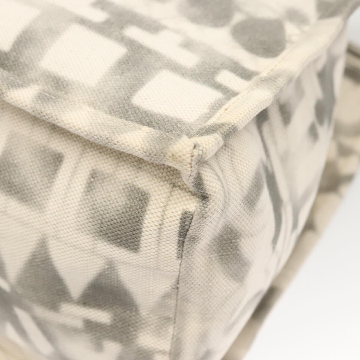 CHANEL Chain Tote Bag Canvas 2way Gray CC Auth 125976