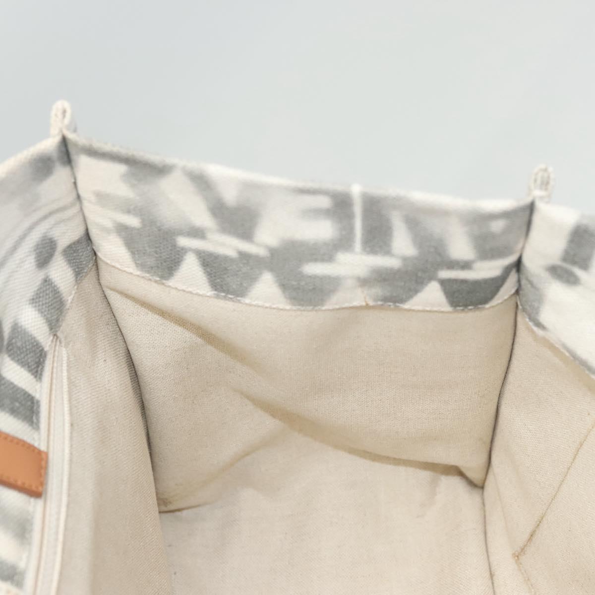 CHANEL Chain Tote Bag Canvas 2way Gray CC Auth 125976