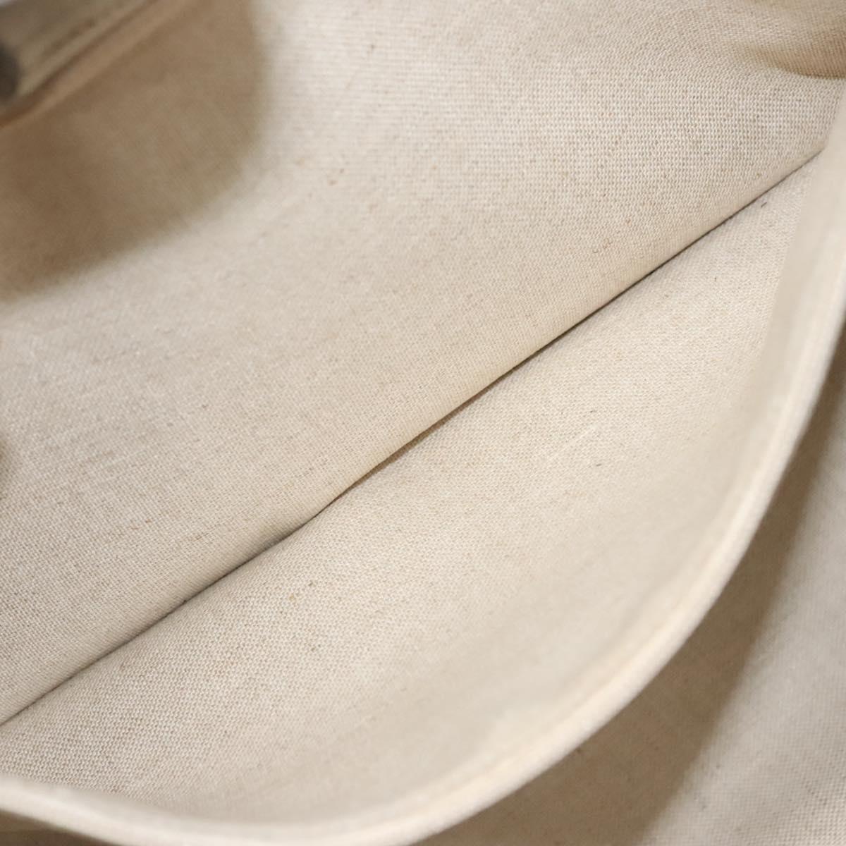 CHANEL Chain Tote Bag Canvas 2way Gray CC Auth 125976