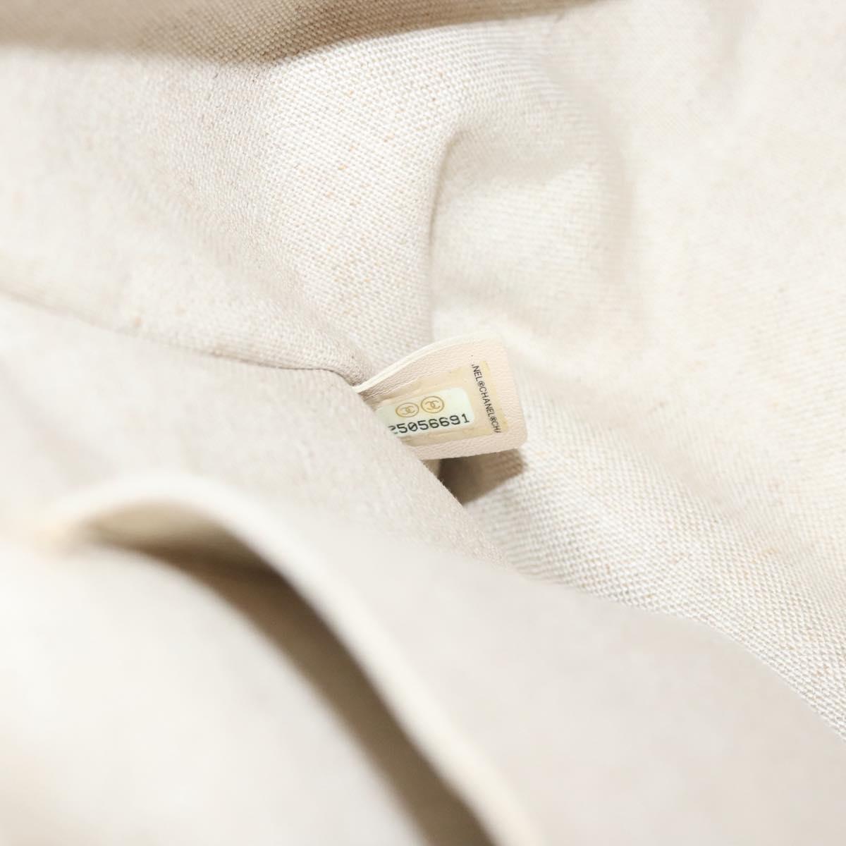 CHANEL Chain Tote Bag Canvas 2way Gray CC Auth 125976