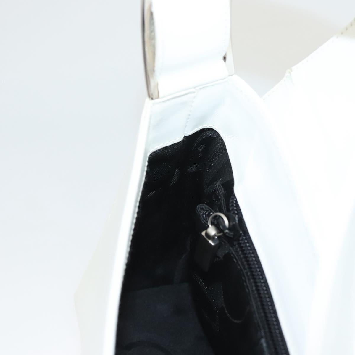 Salvatore Ferragamo Shoulder Bag Leather White Silver Auth 125994