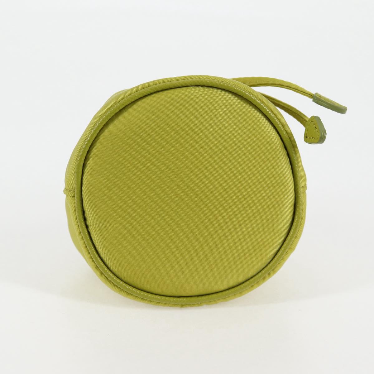PRADA Pouch Nylon Green Gold Auth 126000M