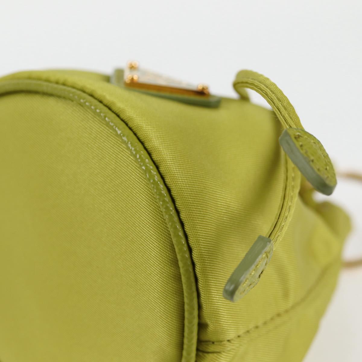 PRADA Pouch Nylon Green Gold Auth 126000M