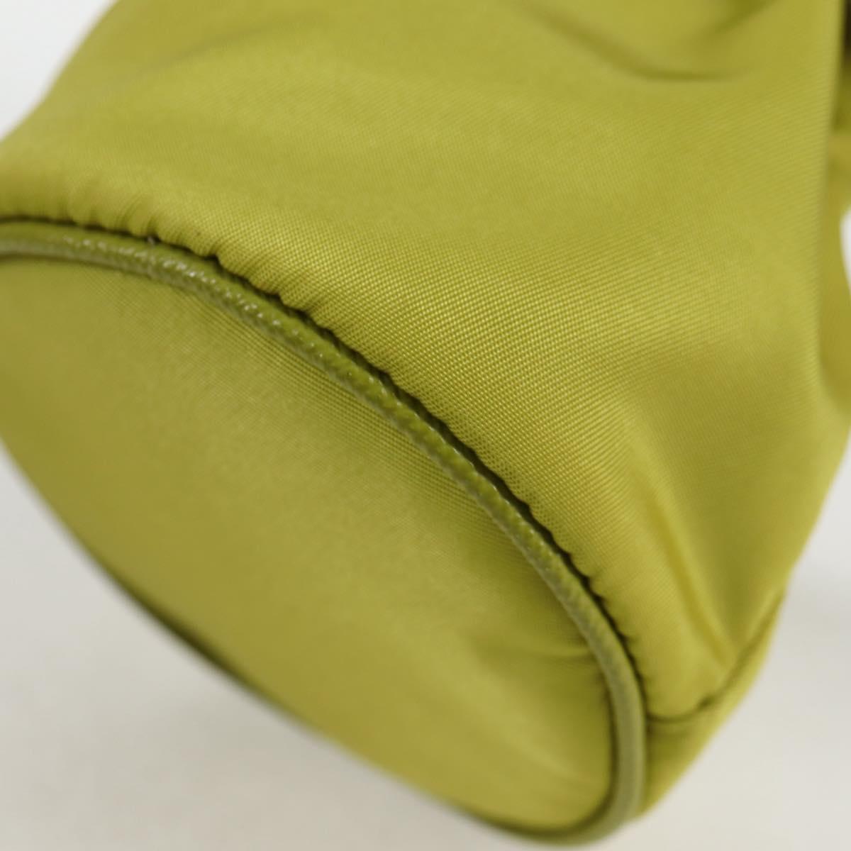 PRADA Pouch Nylon Green Gold Auth 126000M