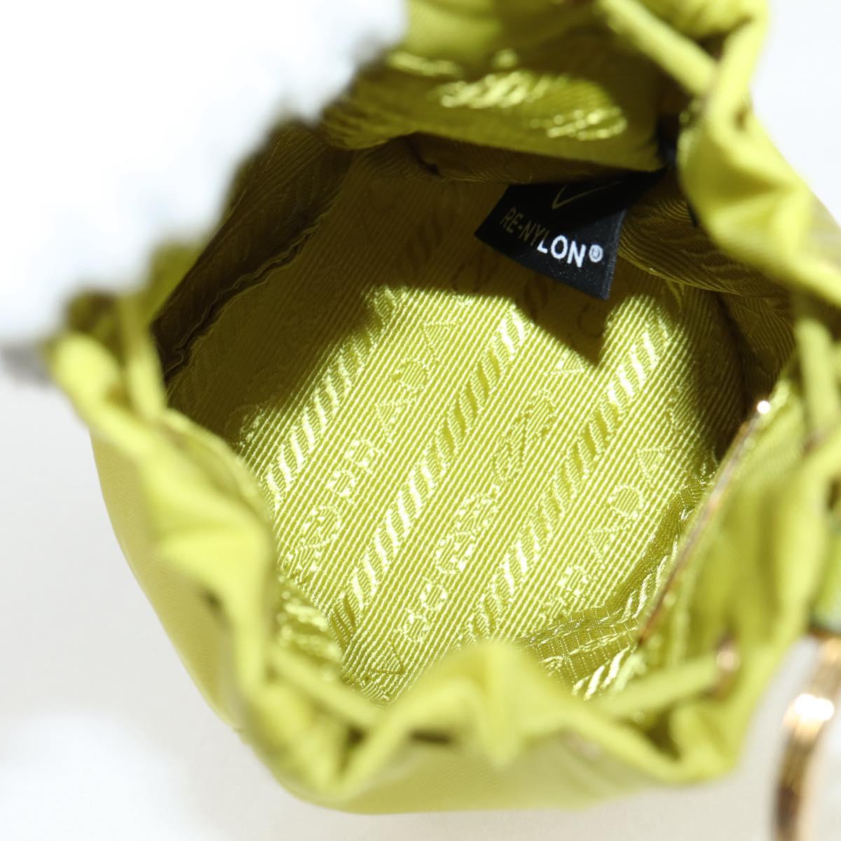 PRADA Pouch Nylon Green Gold Auth 126000M