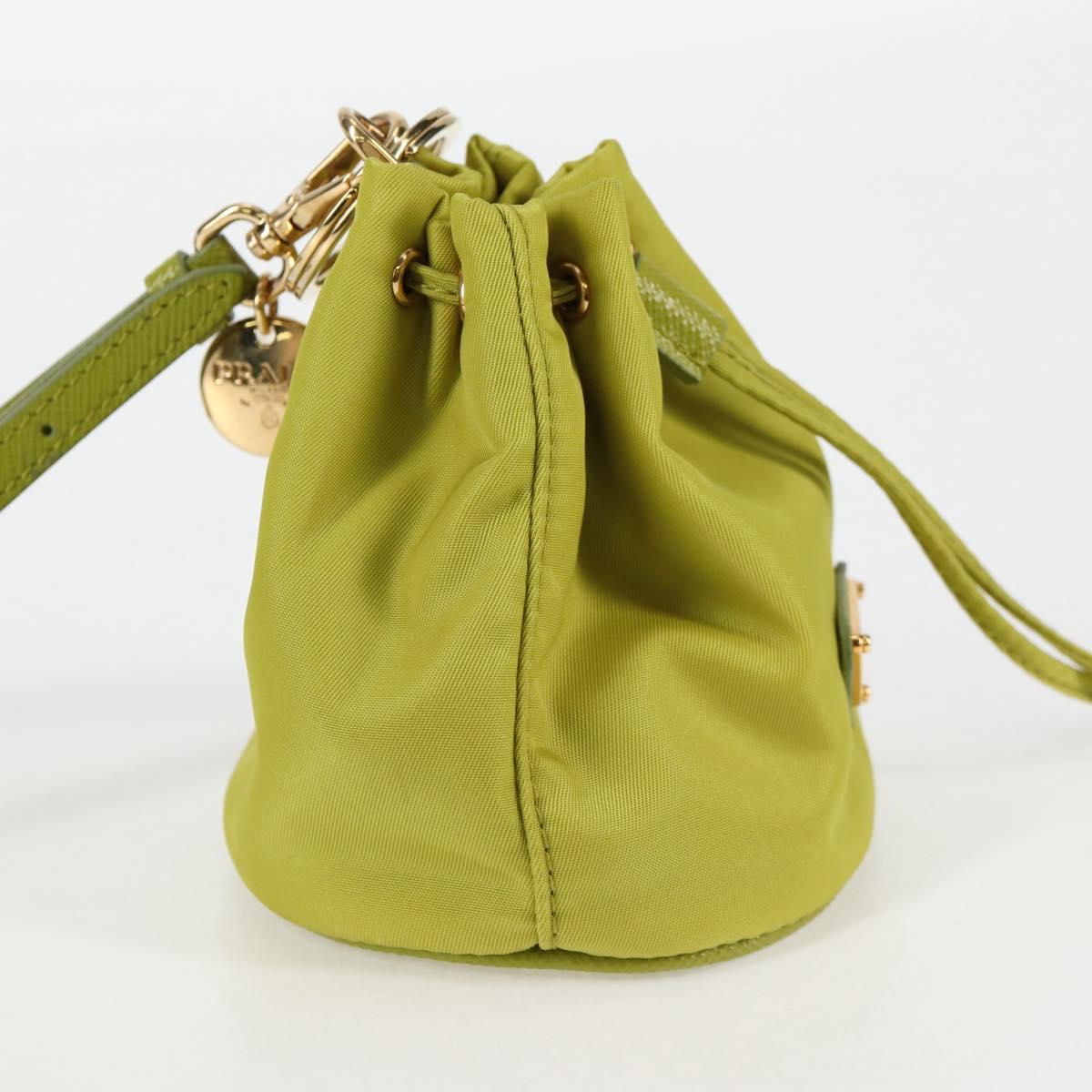 PRADA Pouch Nylon Green Gold Auth 126000M