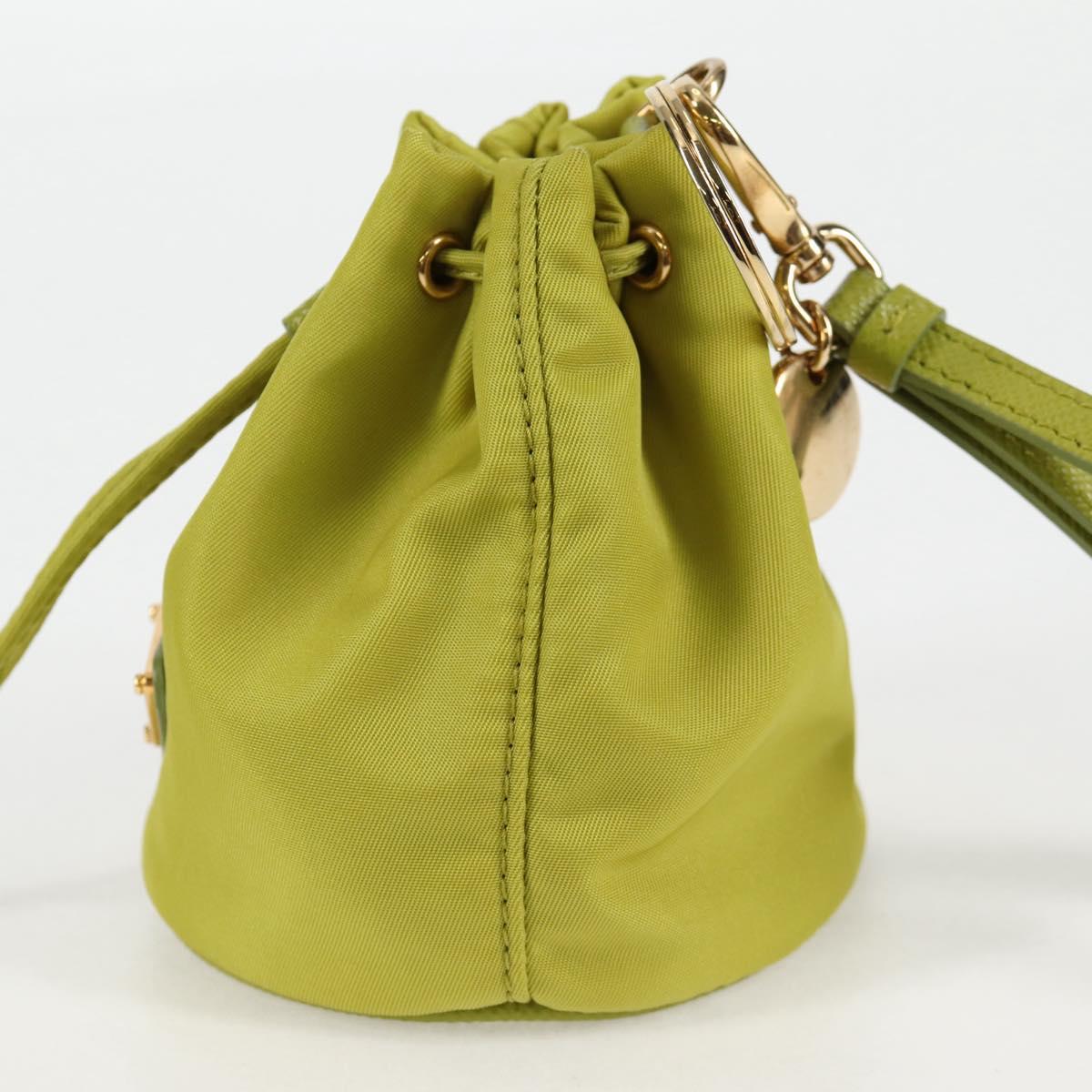 PRADA Pouch Nylon Green Gold Auth 126000M