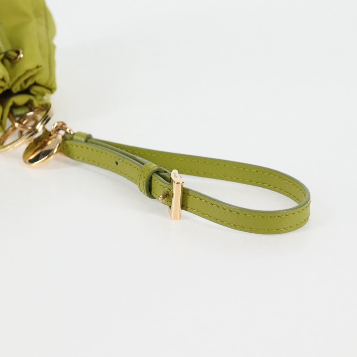 PRADA Pouch Nylon Green Gold Auth 126000M