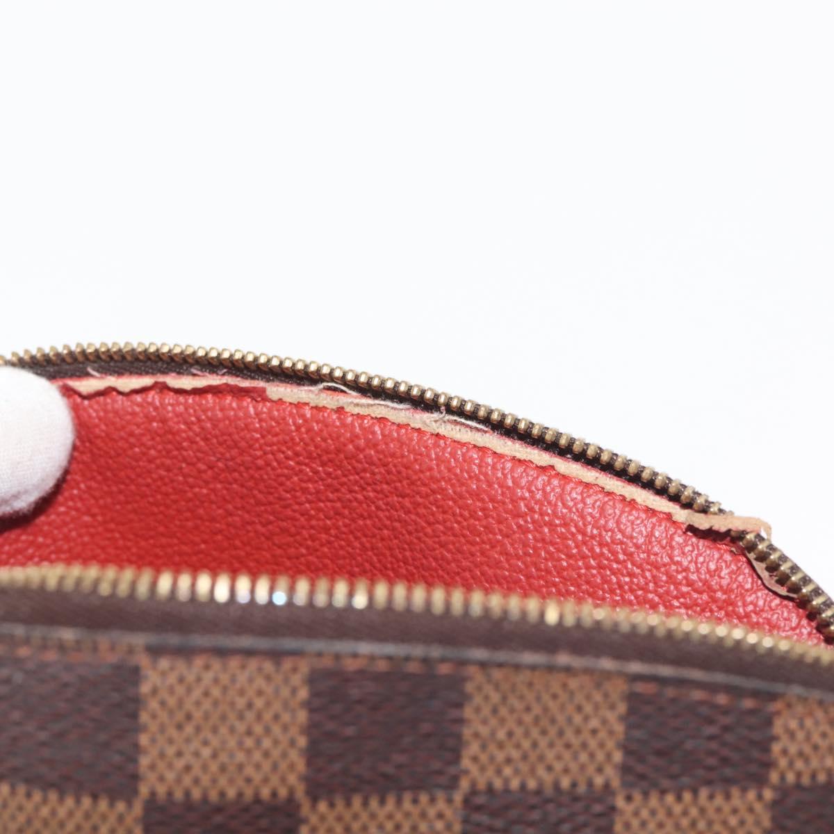 LOUIS VUITTON Damier Ebene Pochette Cosmetic PM Pouch N47516 LV Auth 126012