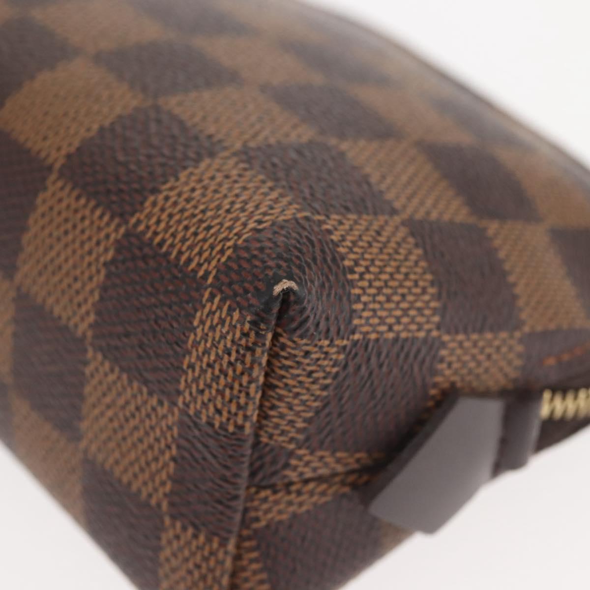 LOUIS VUITTON Damier Ebene Pochette Cosmetic PM Pouch N47516 LV Auth 126012