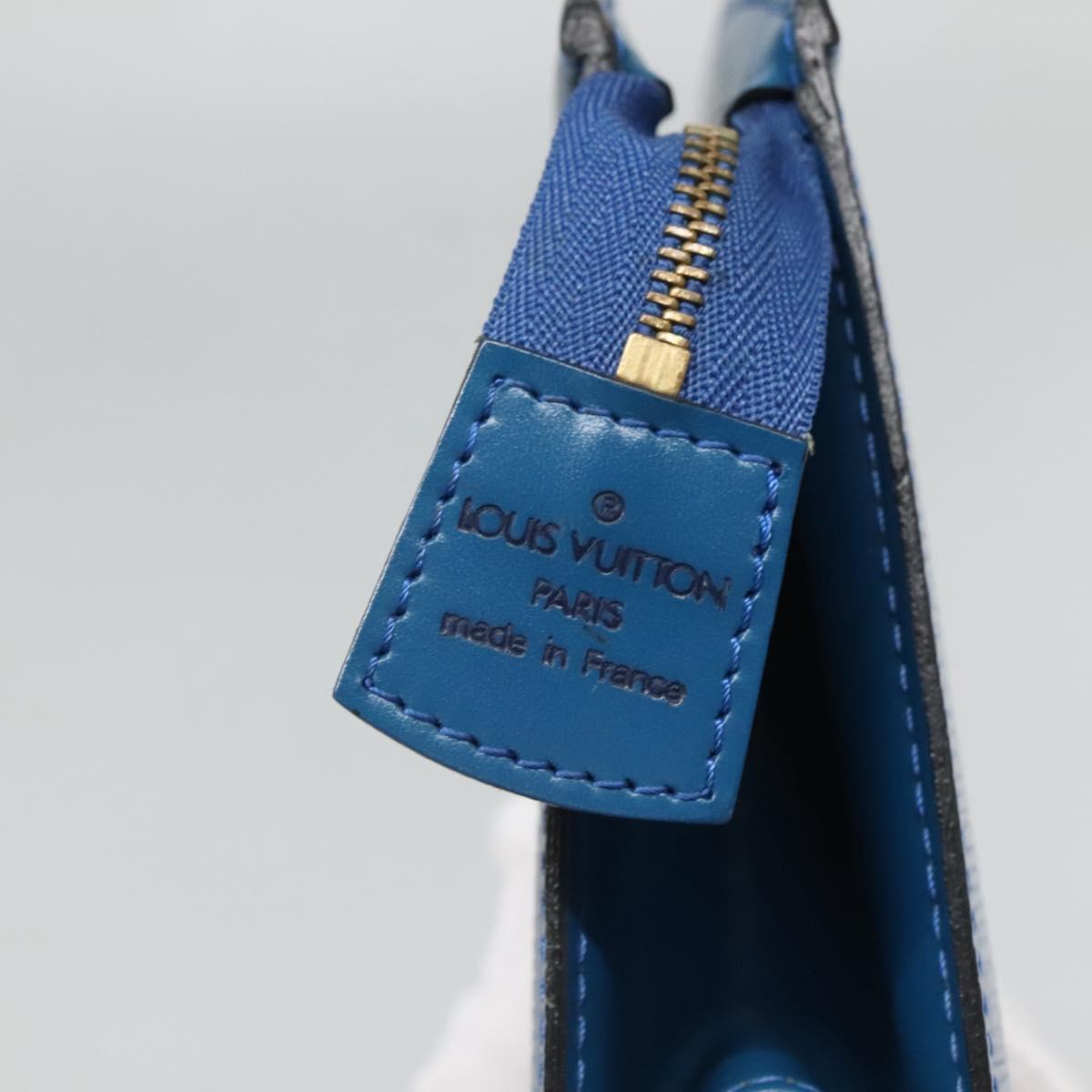 LOUIS VUITTON Epi Trousse Crete Pouch Blue M48405 LV Auth 126015