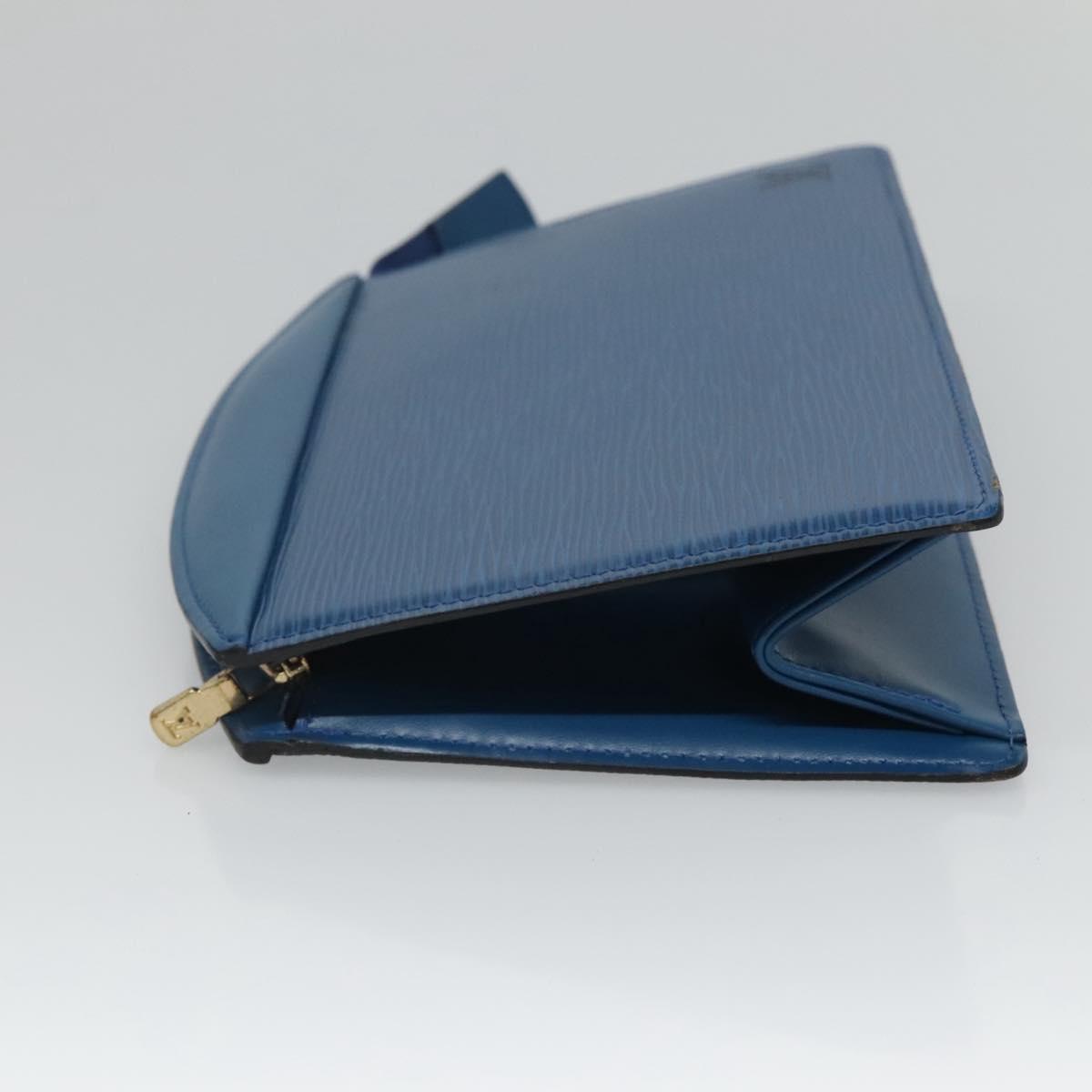 LOUIS VUITTON Epi Trousse Crete Pouch Blue M48405 LV Auth 126015