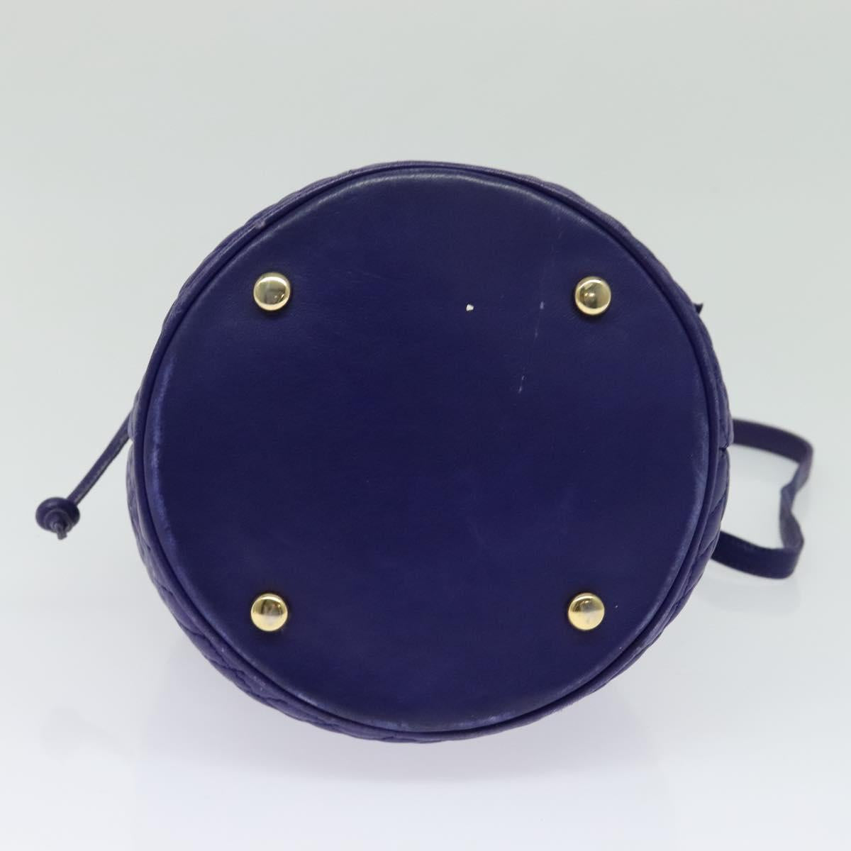 BALLY Shoulder Bag Leather Purple Gold Auth 126020
