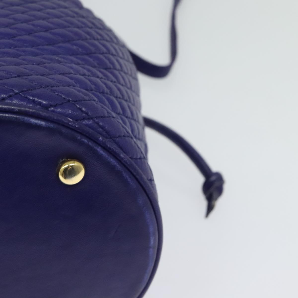 BALLY Shoulder Bag Leather Purple Gold Auth 126020