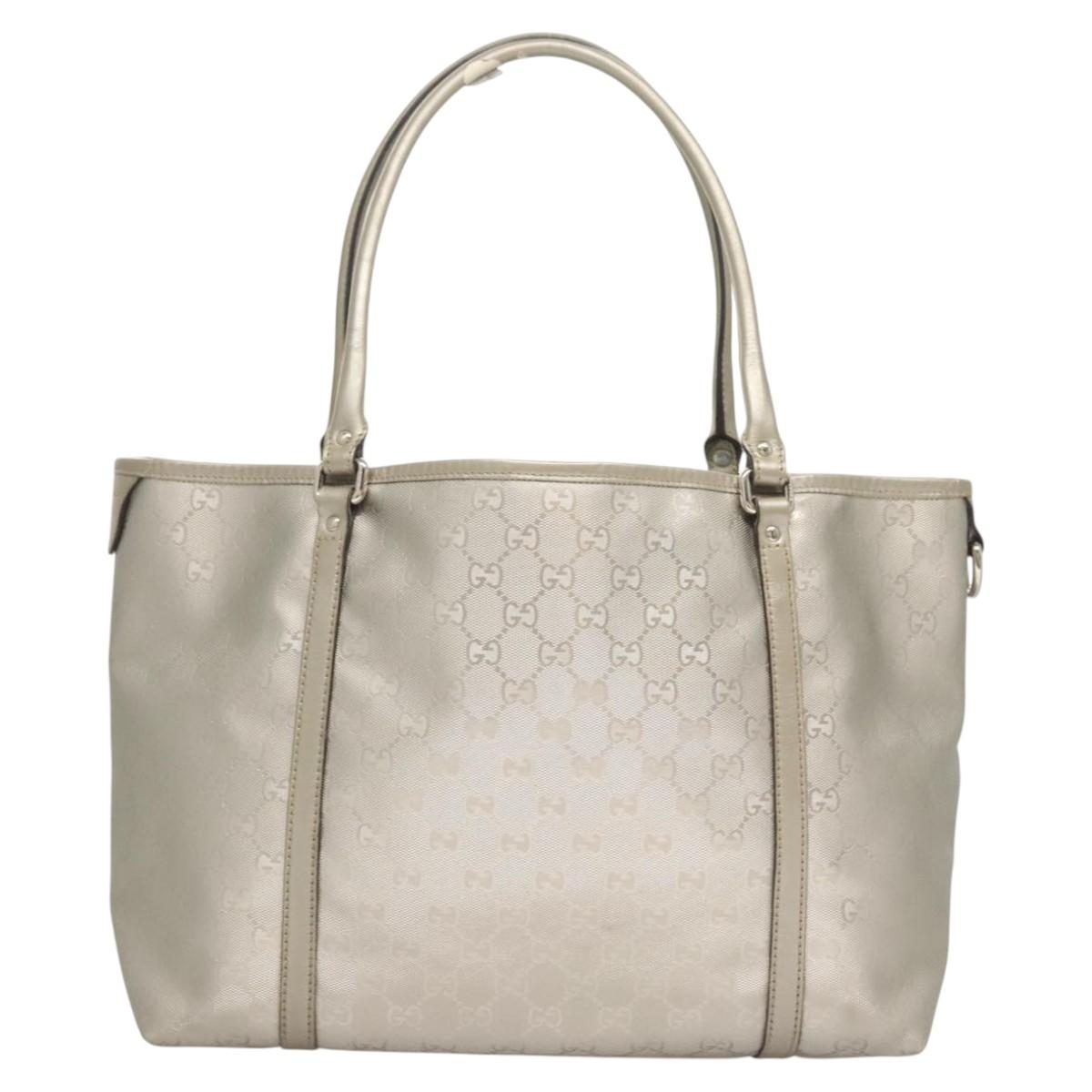 GUCCI GG Implementation Tote Bag Silver 197953 Auth 126051