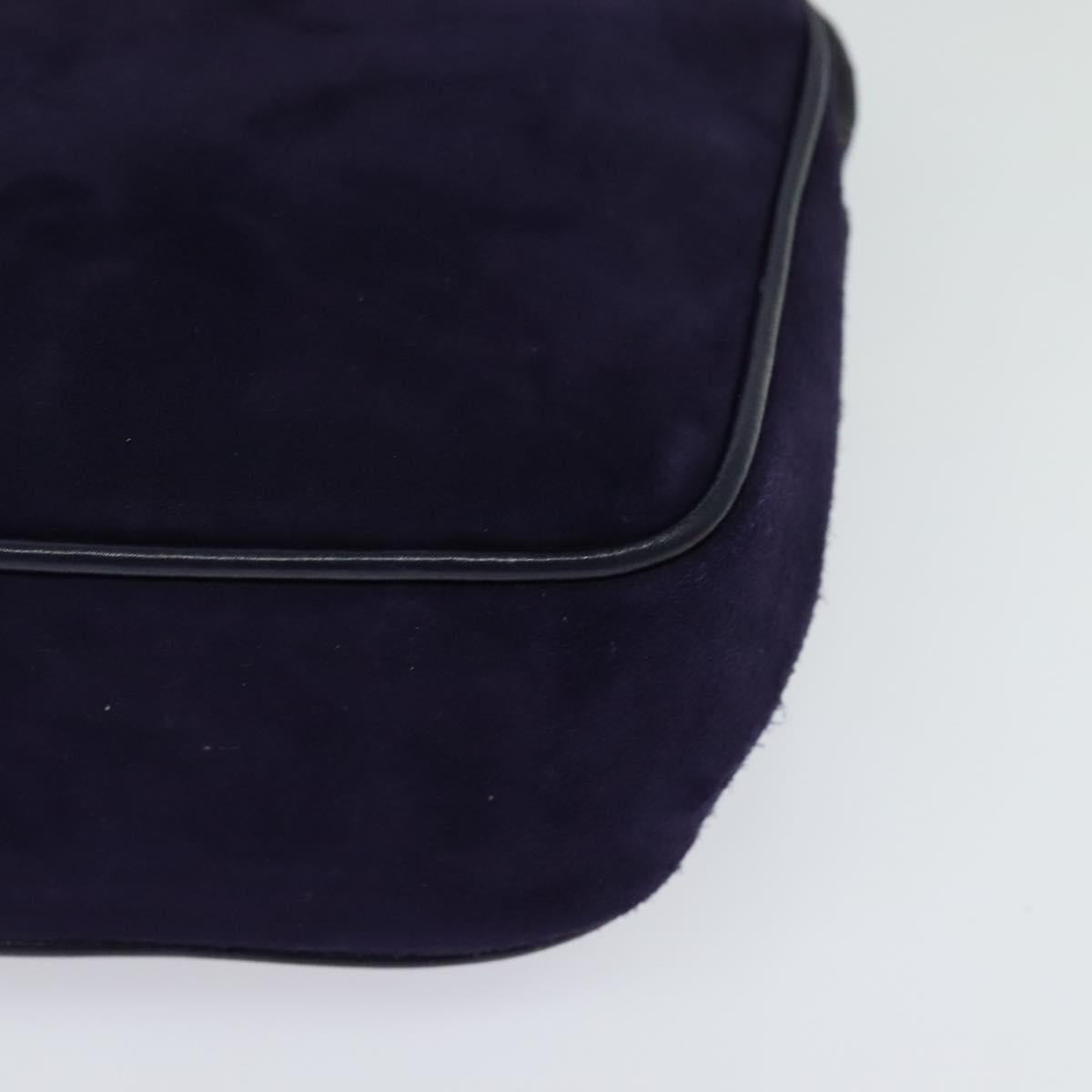 Salvatore Ferragamo Gancini Shoulder Bag Suede Purple Gold Auth 126056