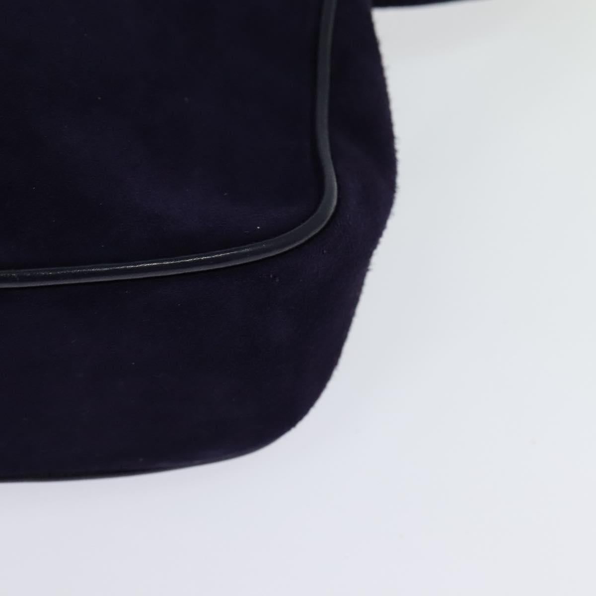 Salvatore Ferragamo Gancini Shoulder Bag Suede Purple Gold Auth 126056