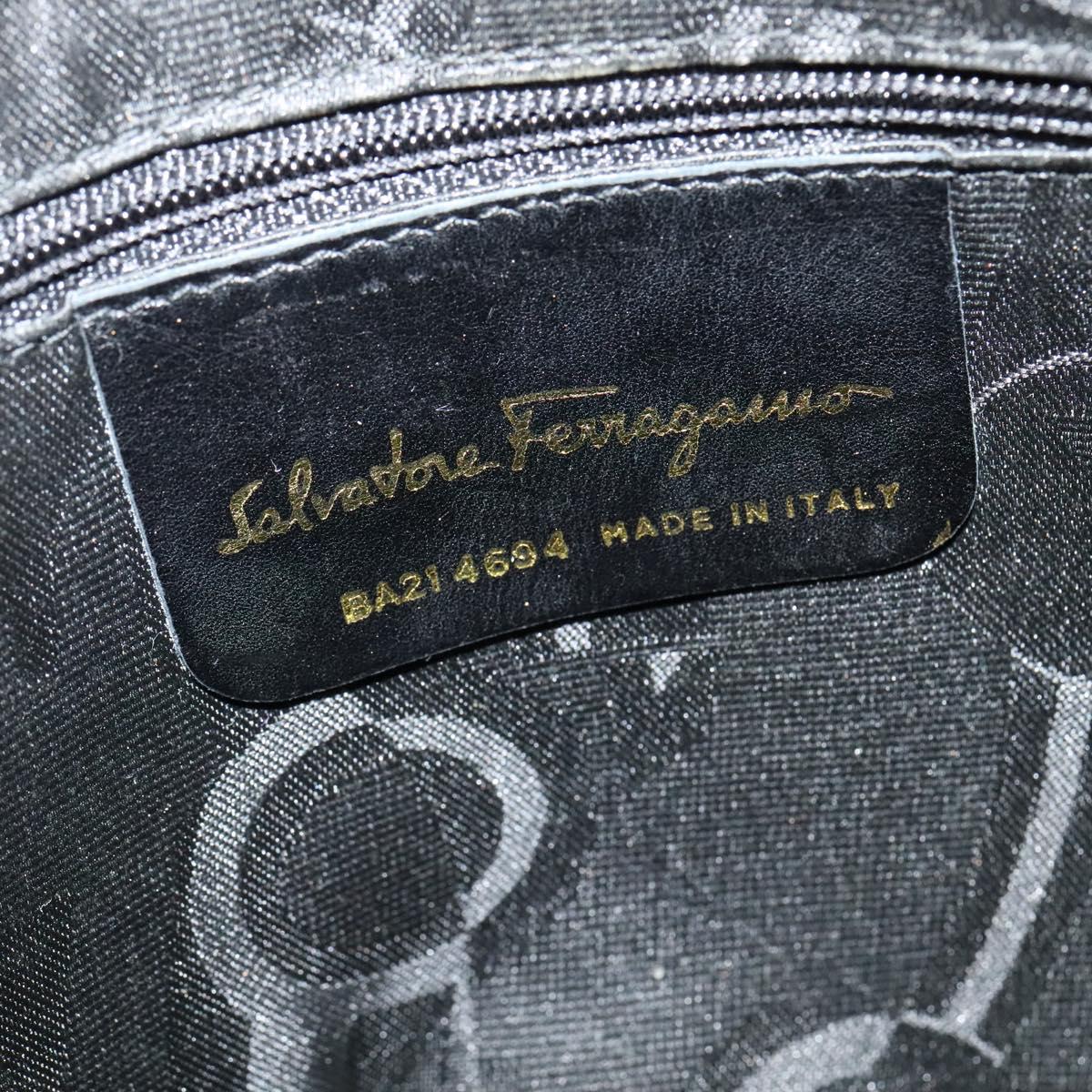 Salvatore Ferragamo Gancini Shoulder Bag Suede Purple Gold Auth 126056