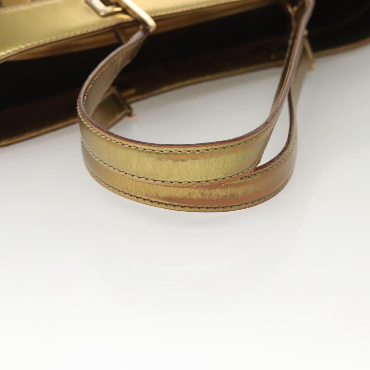 GUCCI GG Canvas Guccissima Hand Bag Leather Gold Tone 145993 Auth 126062