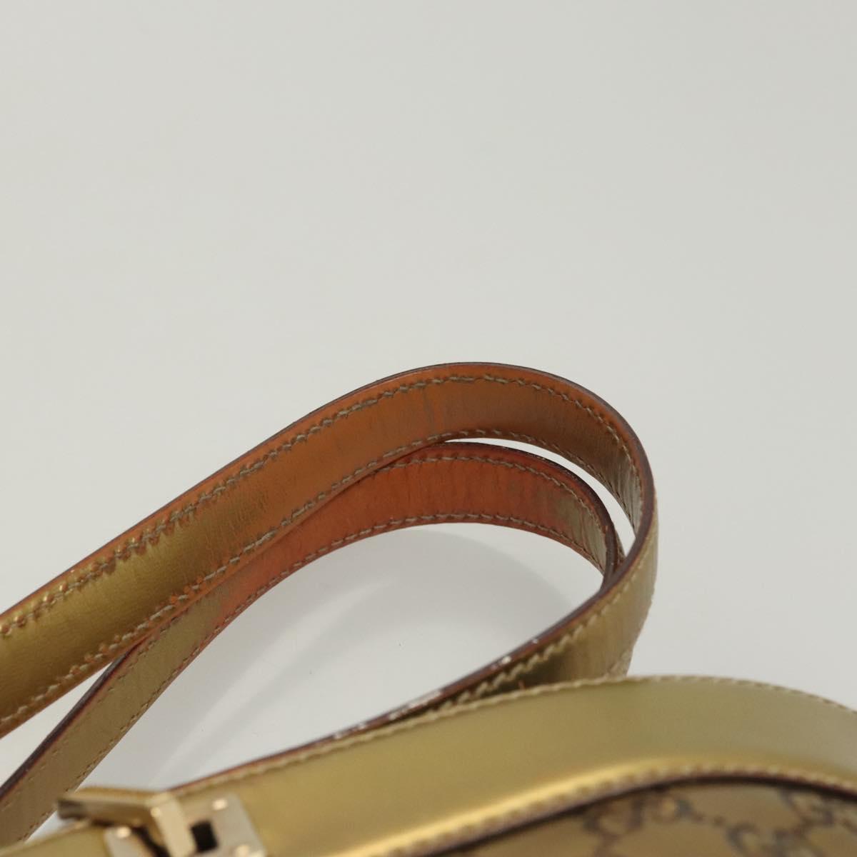 GUCCI GG Canvas Guccissima Hand Bag Leather Gold Tone 145993 Auth 126062
