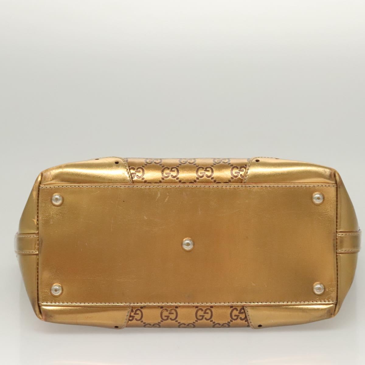 GUCCI GG Canvas Guccissima Hand Bag Leather Gold Tone 145993 Auth 126062