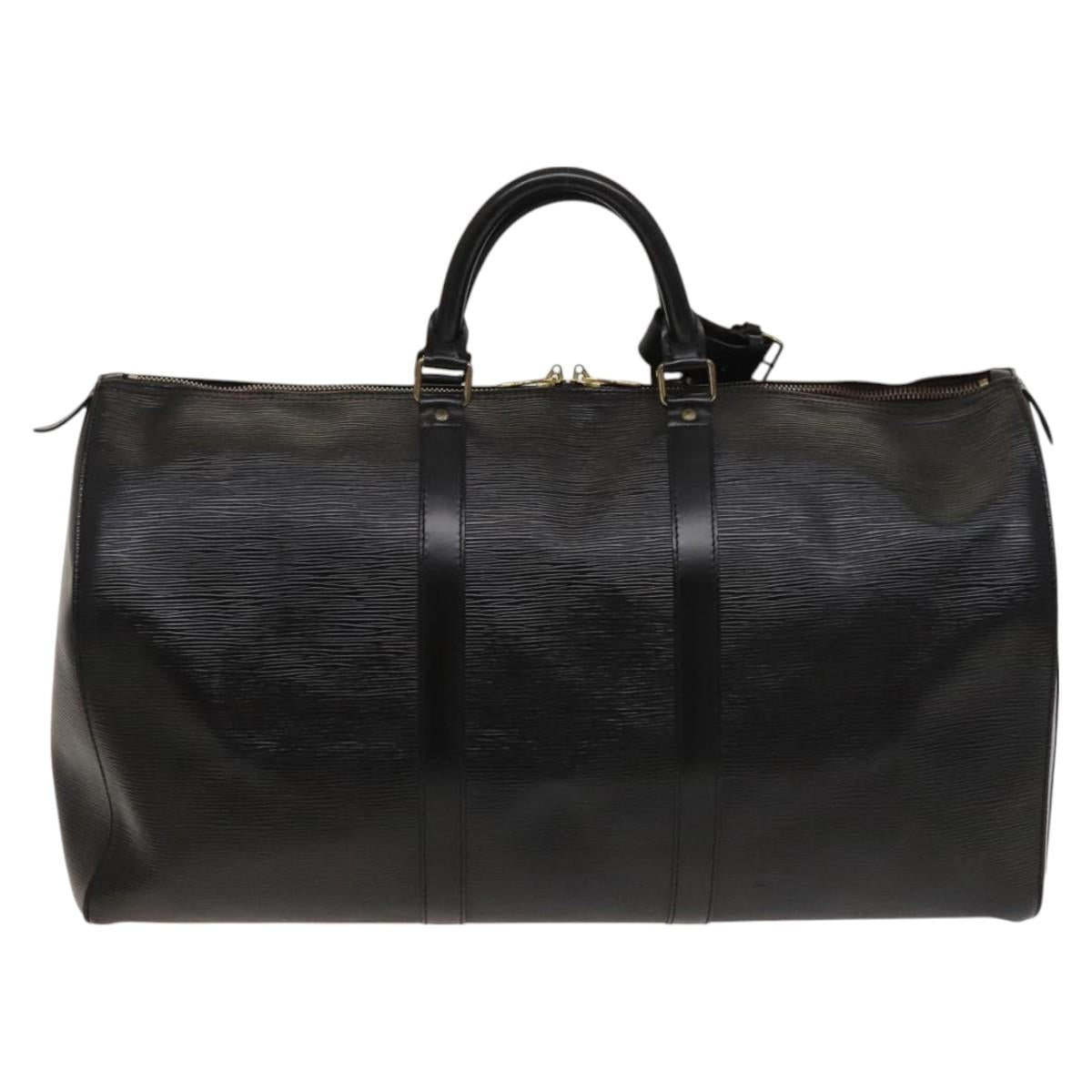 LOUIS VUITTON Epi Keepall 50 Boston Bag Black M42962 LV Auth 126080