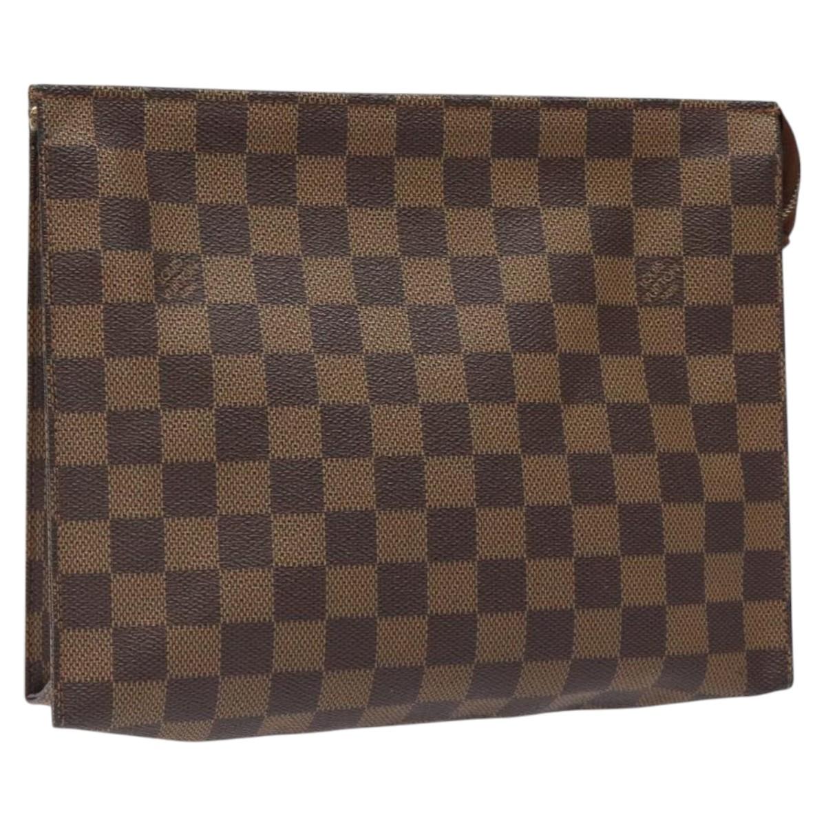 LOUIS VUITTON Damier Ebene Poche Toilette 26 Pouch N47543 LV Auth 126085