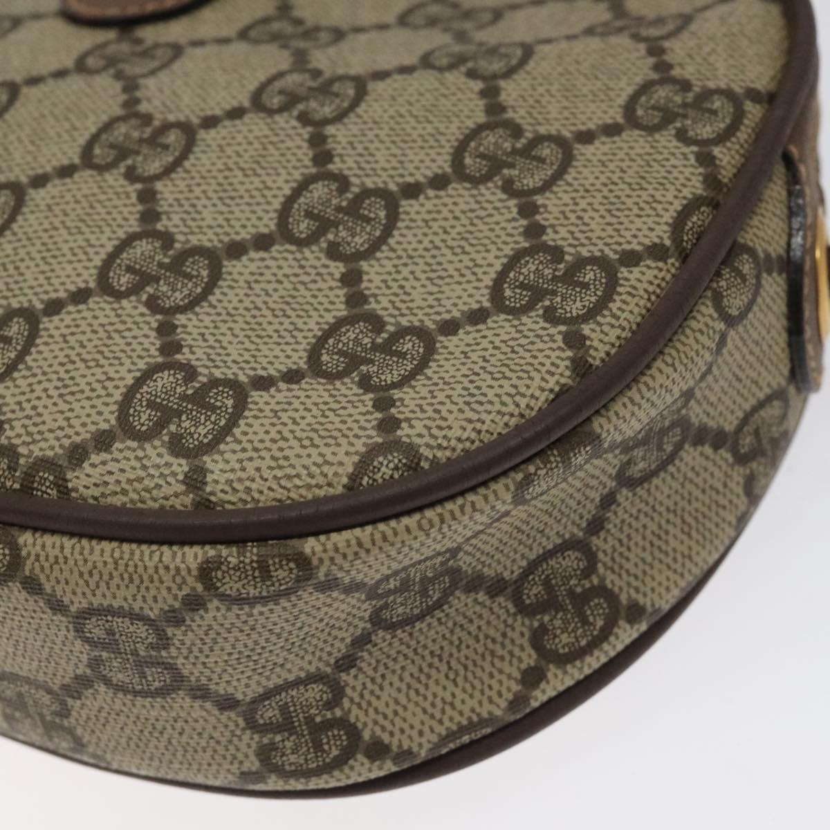 GUCCI GG Supreme Web Sherry Line Shoulder Bag PVC Beige 007 754 6112 Auth 126091
