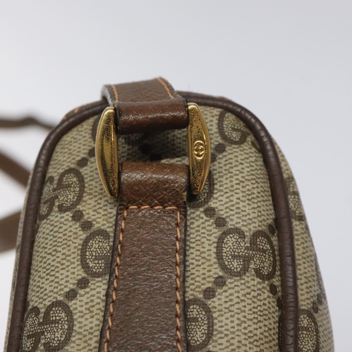 GUCCI GG Supreme Web Sherry Line Shoulder Bag PVC Beige 89 02 018 Auth 126093