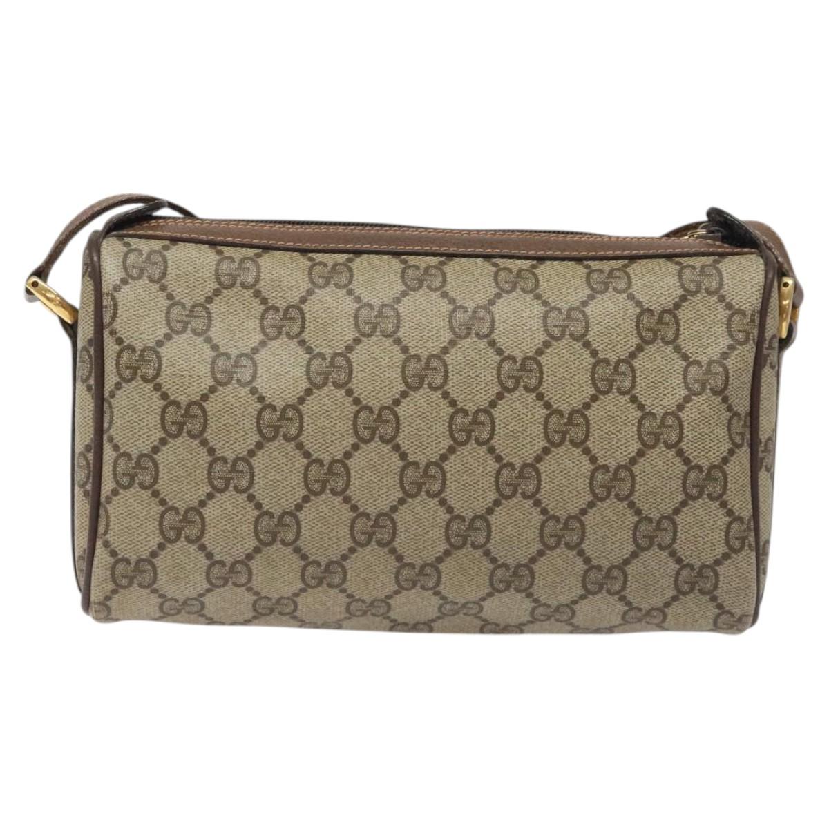 GUCCI GG Supreme Web Sherry Line Shoulder Bag PVC Beige 89 02 018 Auth 126093