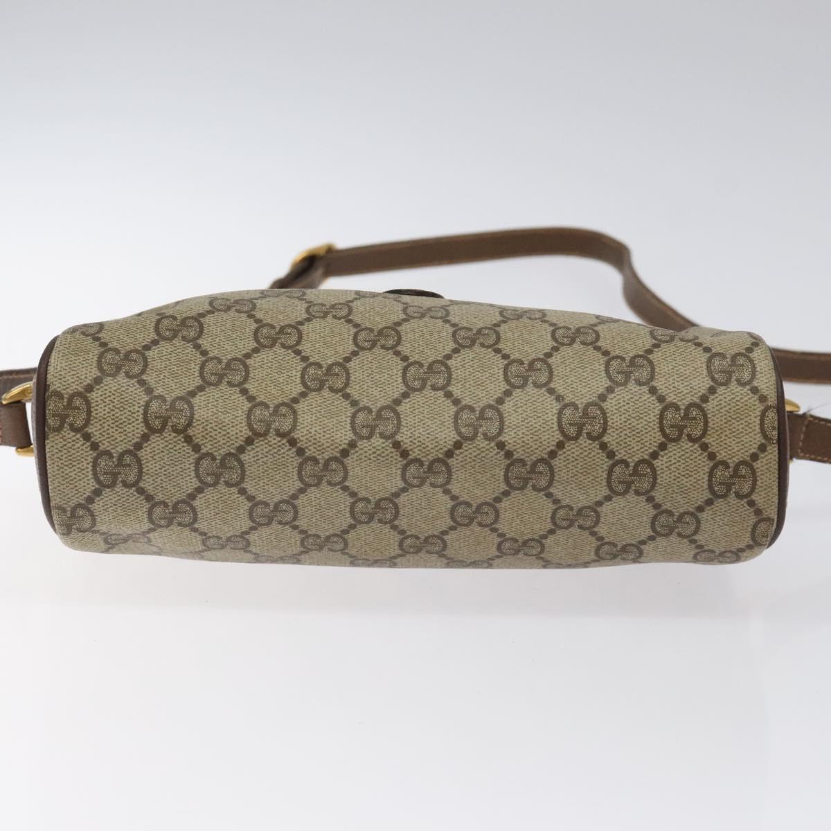 GUCCI GG Supreme Web Sherry Line Shoulder Bag PVC Beige 89 02 018 Auth 126093