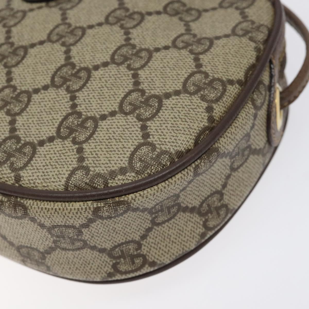 GUCCI GG Supreme Web Sherry Line Shoulder Bag PVC Beige 007 754 6112 Auth 126094