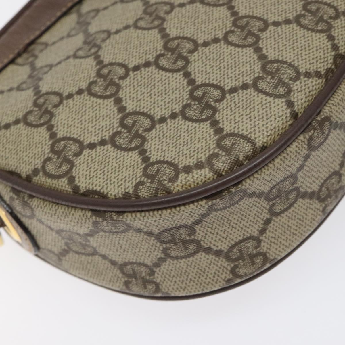 GUCCI GG Supreme Web Sherry Line Shoulder Bag PVC Beige 007 754 6112 Auth 126094