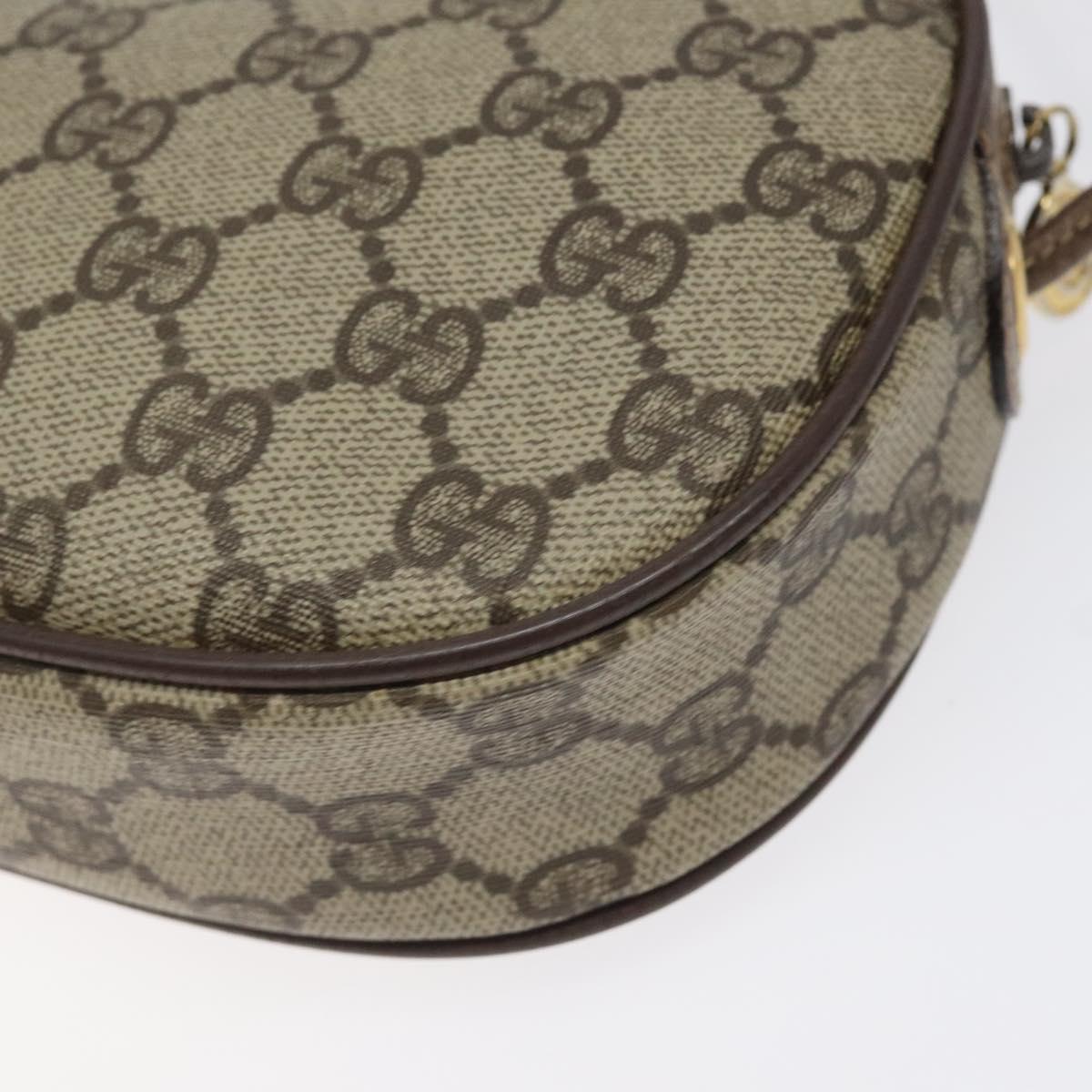 GUCCI GG Supreme Web Sherry Line Shoulder Bag PVC Beige 007 754 6112 Auth 126094