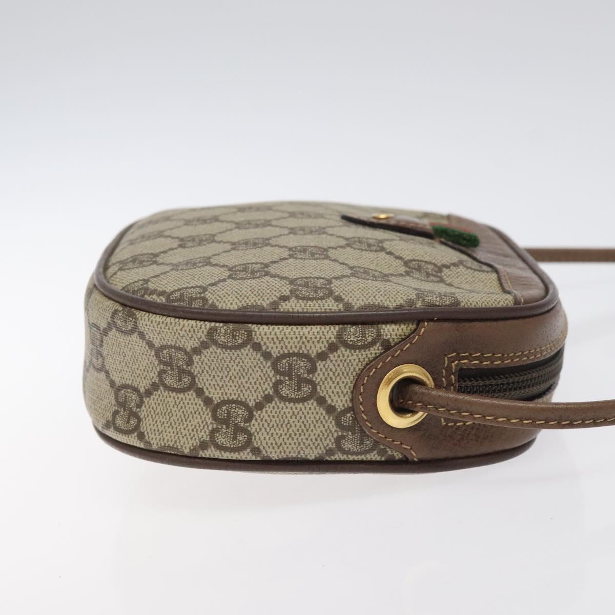 GUCCI GG Supreme Web Sherry Line Shoulder Bag PVC Beige 007 754 6112 Auth 126094