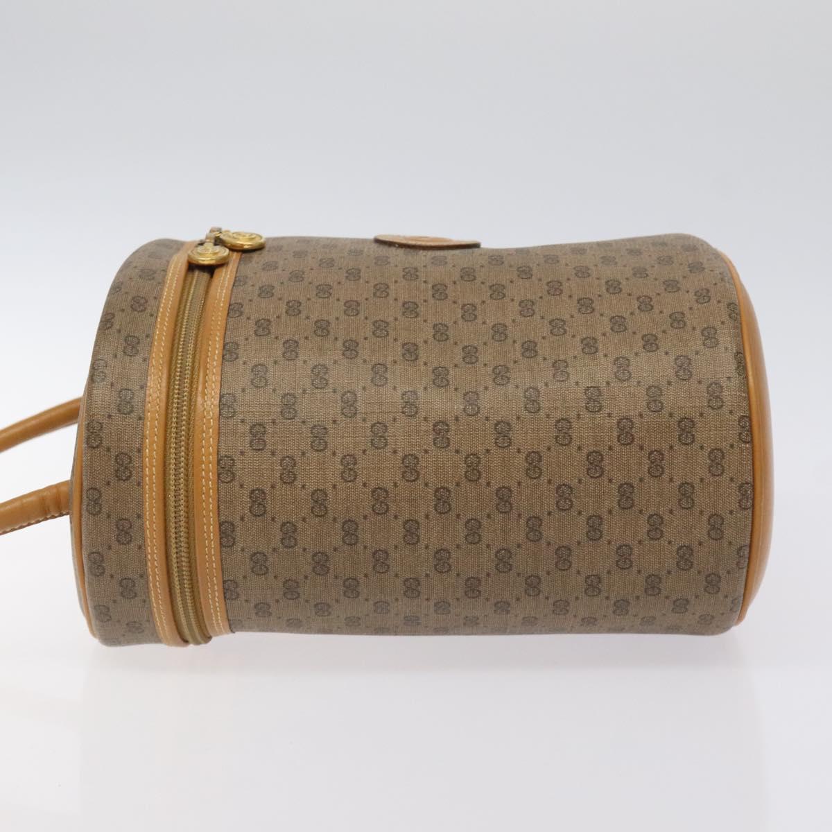 GUCCI Micro GG Supreme Shoulder Bag PVC Beige Gold Auth 126100
