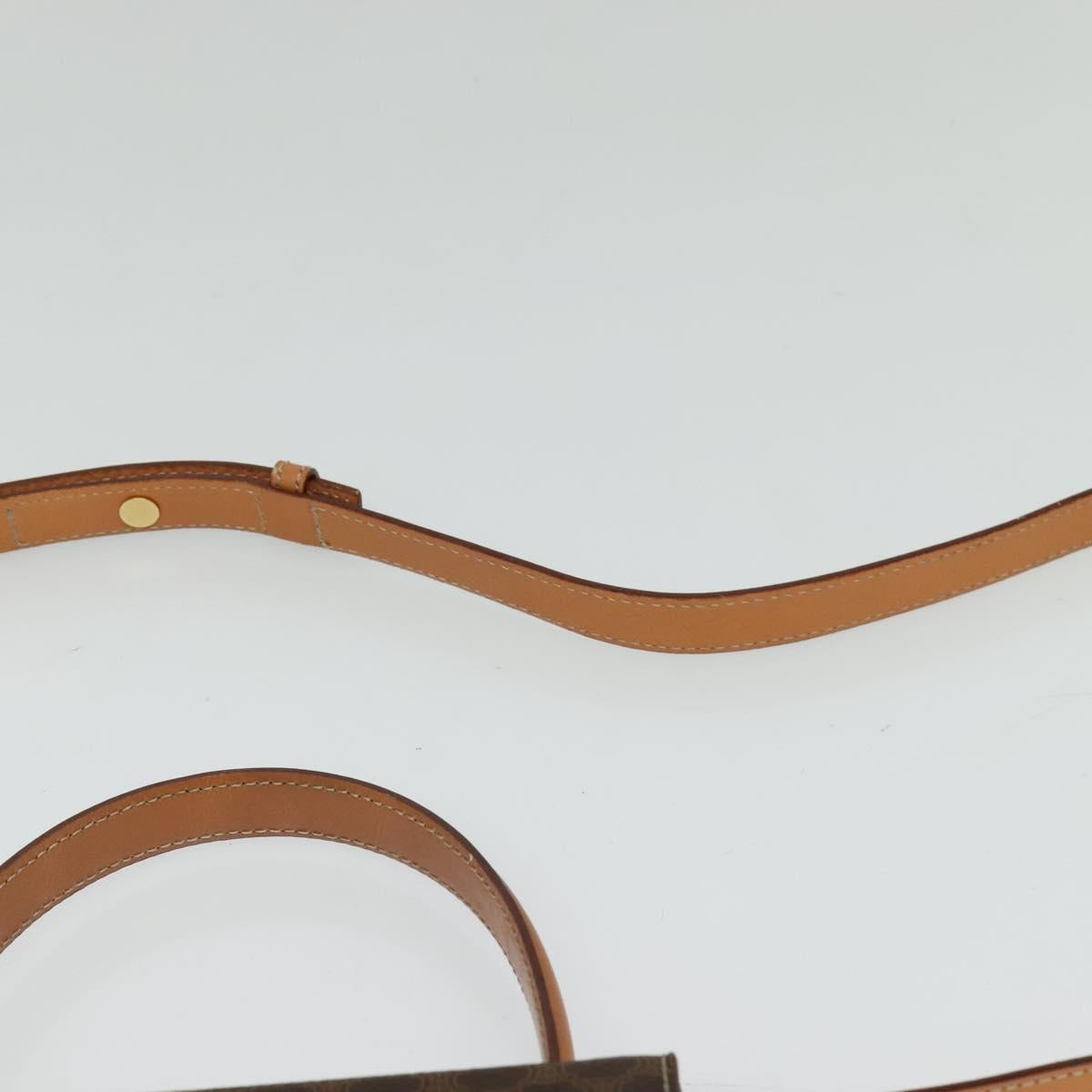 CELINE Macadam Canvas Hand Bag PVC Leather 2way Brown Gold Auth 126107