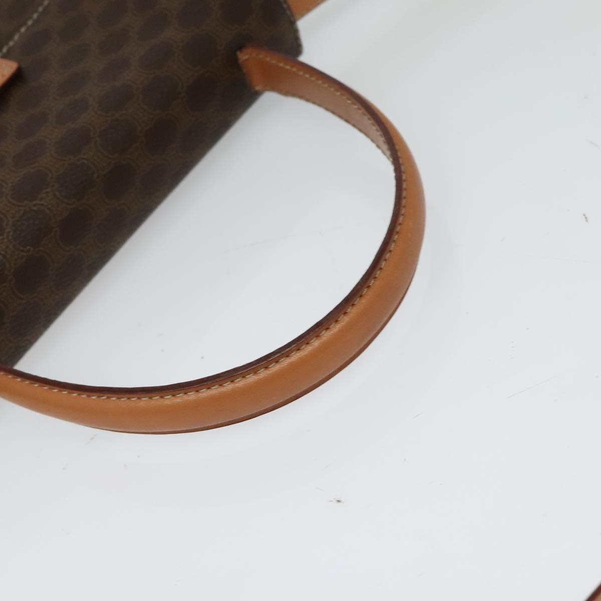 CELINE Macadam Canvas Hand Bag PVC Leather 2way Brown Gold Auth 126107